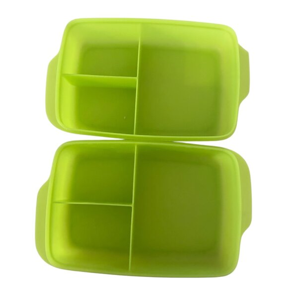 TUPPERWARE Rectangle Large LUNCH-IT Divided Container Green/Blue Colorful - Picture 3 of 6